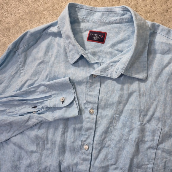 UNTUCKit Other - Untuckit Linen Shirt Button Up Mens XL Blue Grachetto Coastal Beachy Wedding